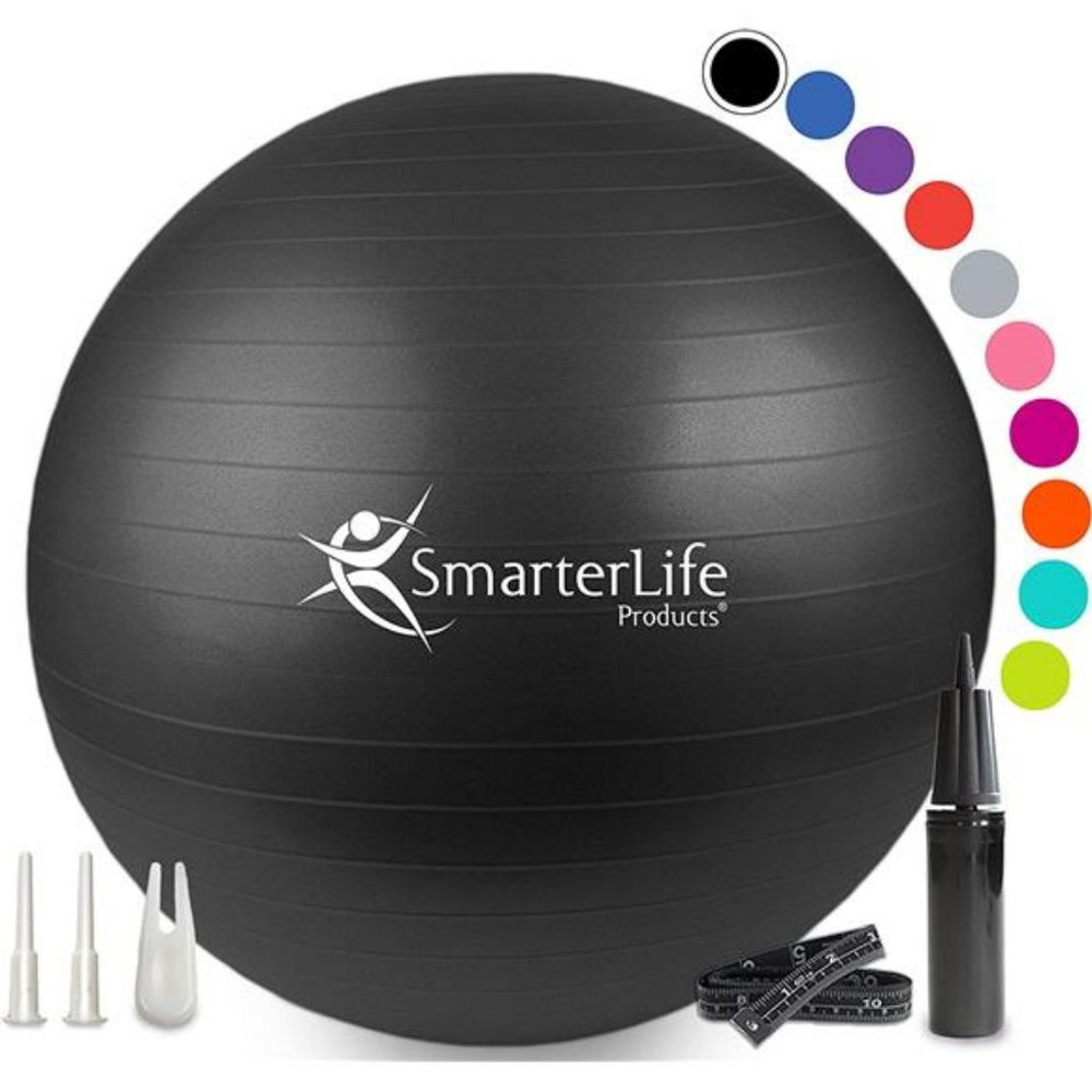 Workout Exercise Ball for Fitness, Yoga, Balance, Stability,  Premium Non-Slip